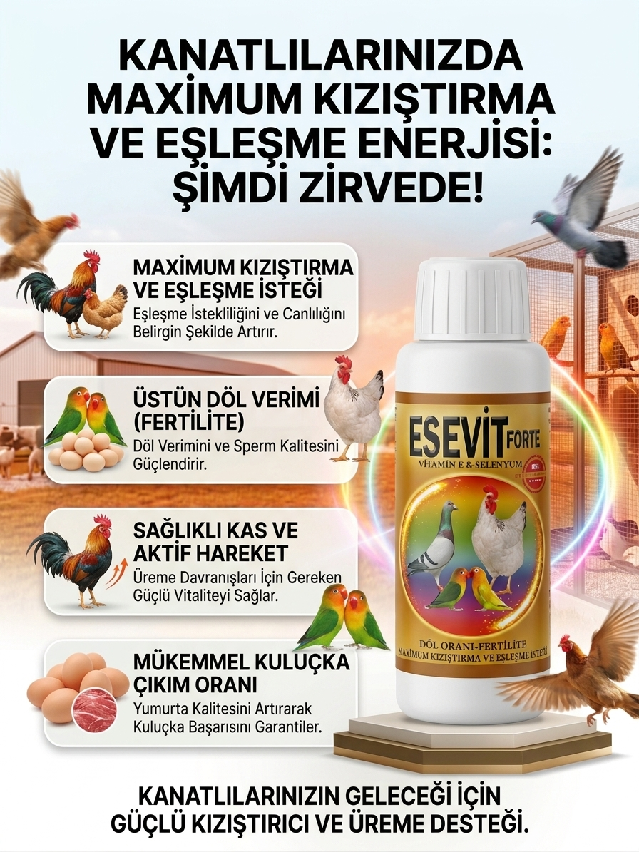 ESEVIT FORTE - Kızıştırıcı Kızgınlaştırıcı Döl Oranı ve Yumurta Artırıcı - Görsel 2