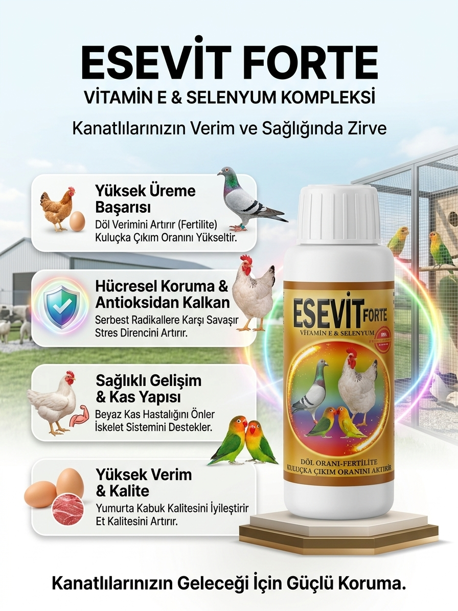 ESEVIT FORTE - Kızıştırıcı Kızgınlaştırıcı Döl Oranı ve Yumurta Artırıcı - Görsel 3